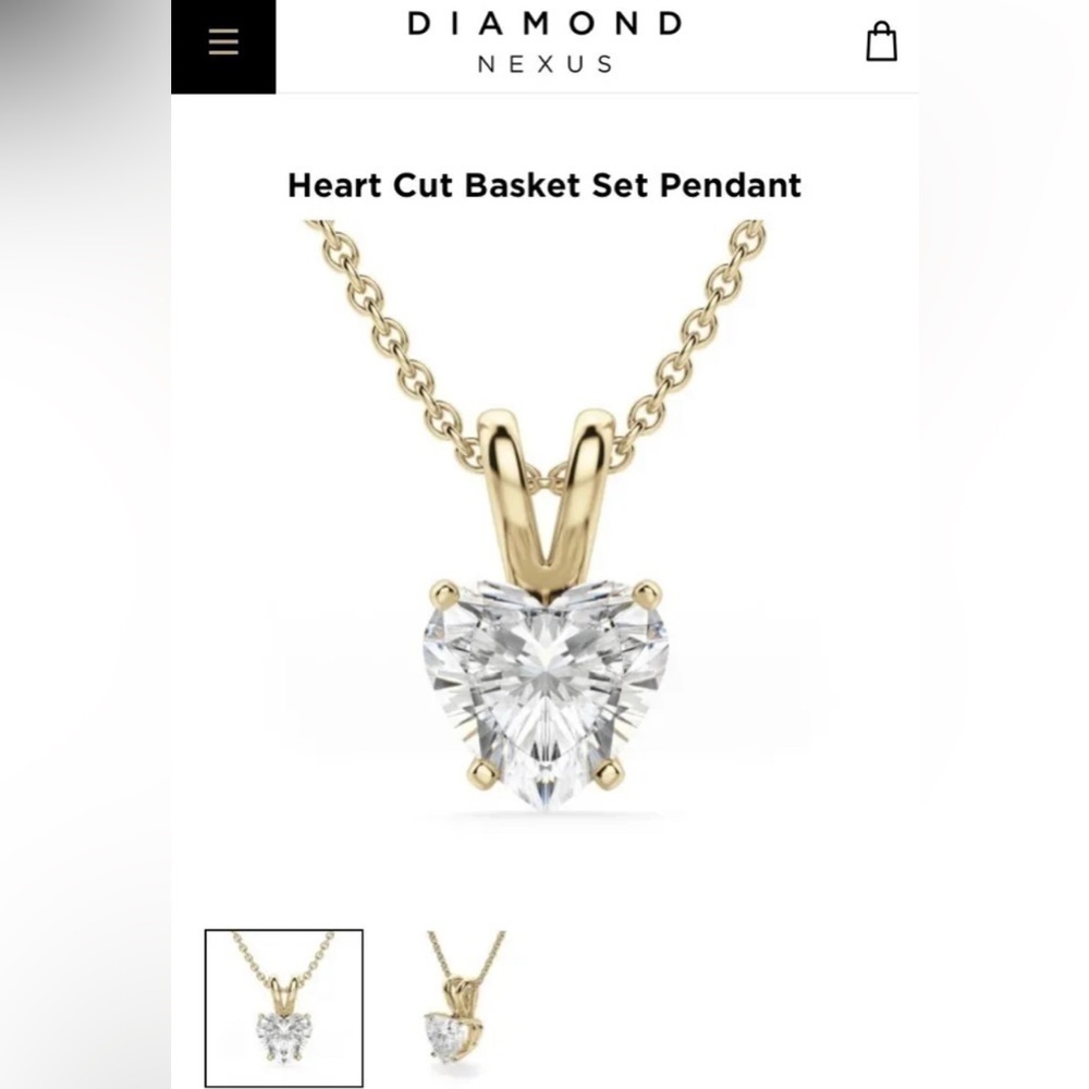 Diamond Nexus Solid 14K Solid Yellow Gold 1.71 carat Heart Pendant